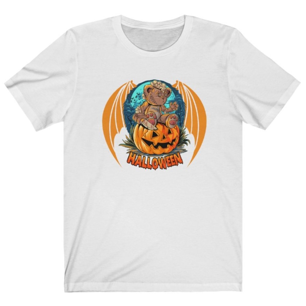 SBC Halloween Bear Short Sleeve White Tee